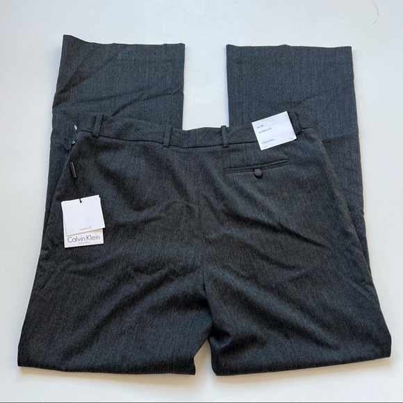 Calvin Klein NWT Modern Fit Trousers Charcoal Gray Business Size 10 Petite - Picture 6 of 7